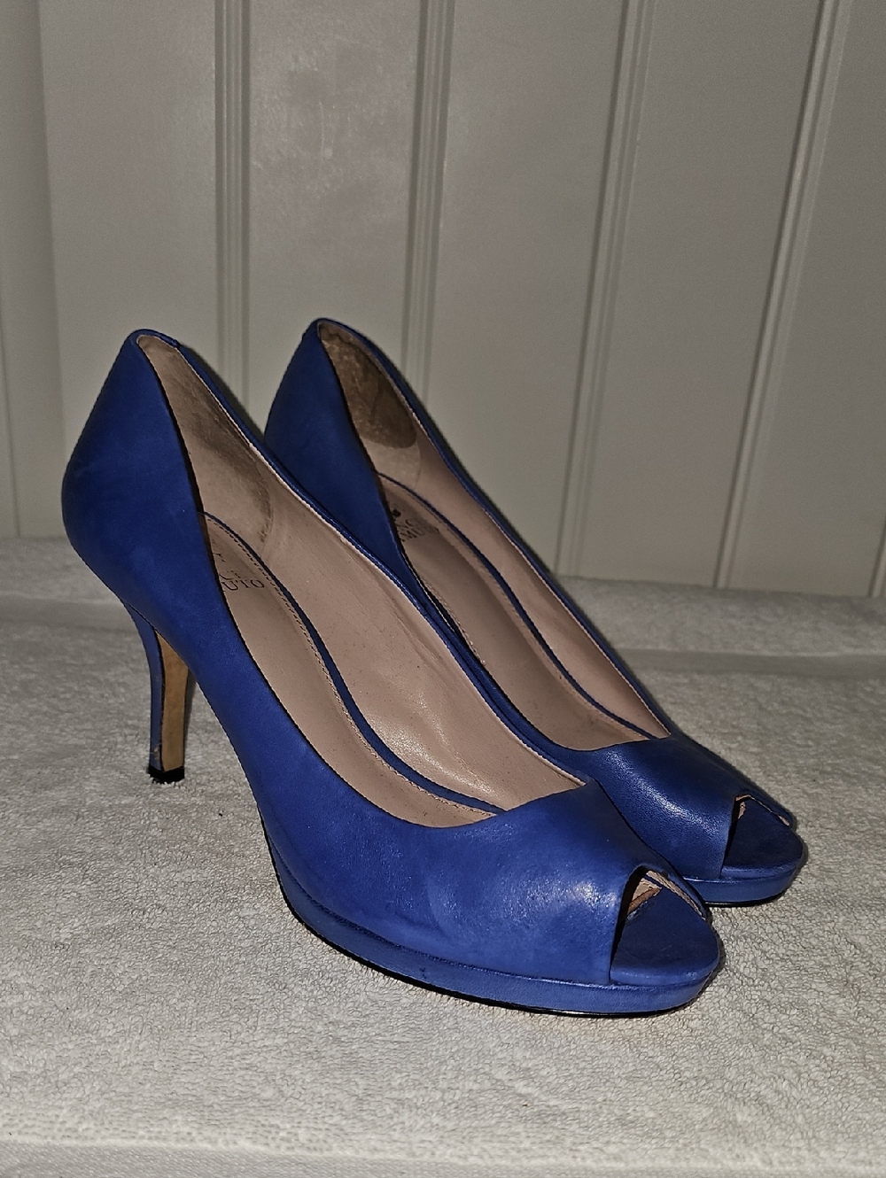 Vince Camuto Royal Blue Peep-Toe Pumps